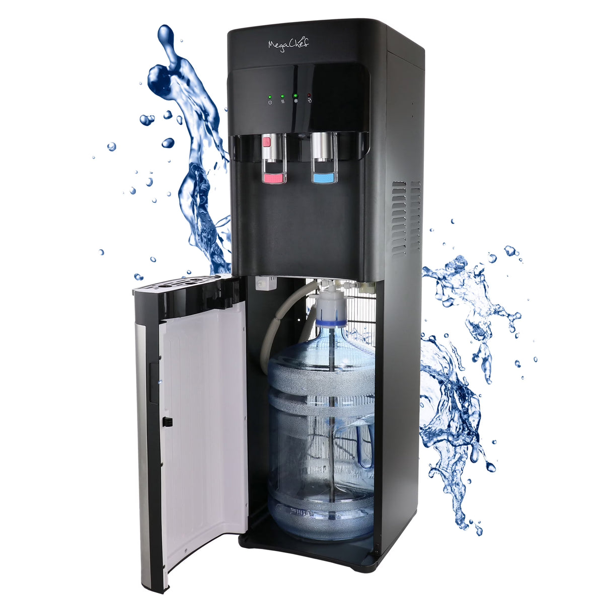 MegaChef Stainless Steel Bottom Load Hot and Cold Water Dispenser 5 Gallon Water Cooler - image 1