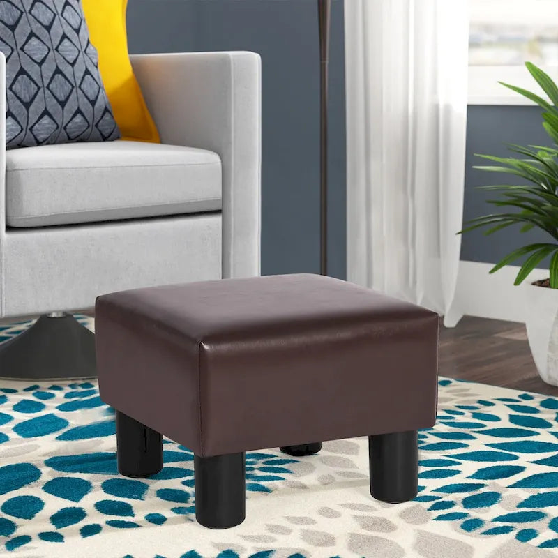 Adeco Faux Leather Footrest Ottoman with Plush Upholstery - image 9