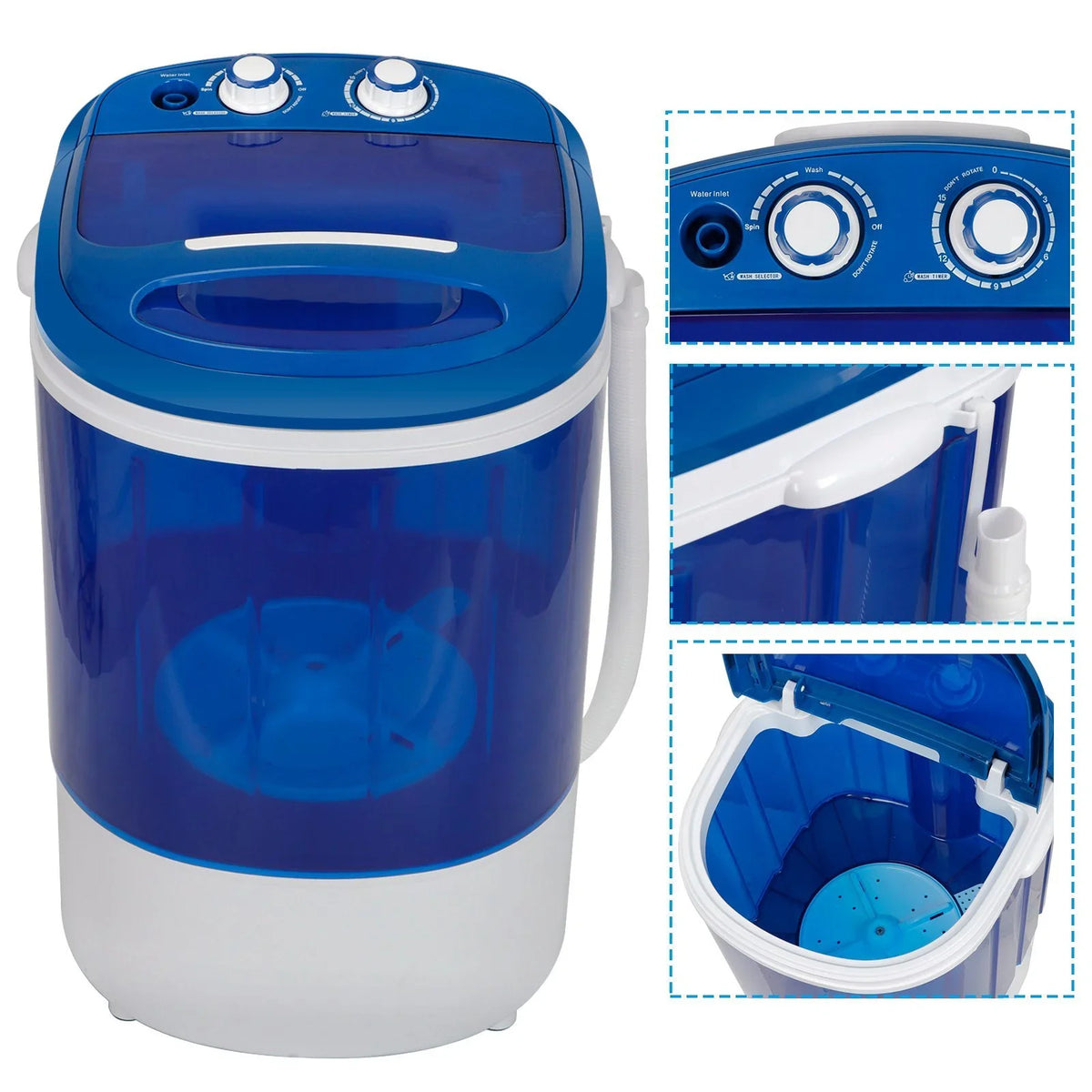 Veado Portable Mini Laundry Washer / 9lbs Capacity Compact Washing Machine / Ideal for Dorm Rooms, Apartments & RVs - image 10
