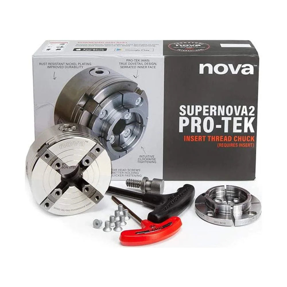 NOVA 23262 SUPERNOVA2 Insert Type Wood Turning Chuck and Jaw Set w/ T Bar Wrench - image 1