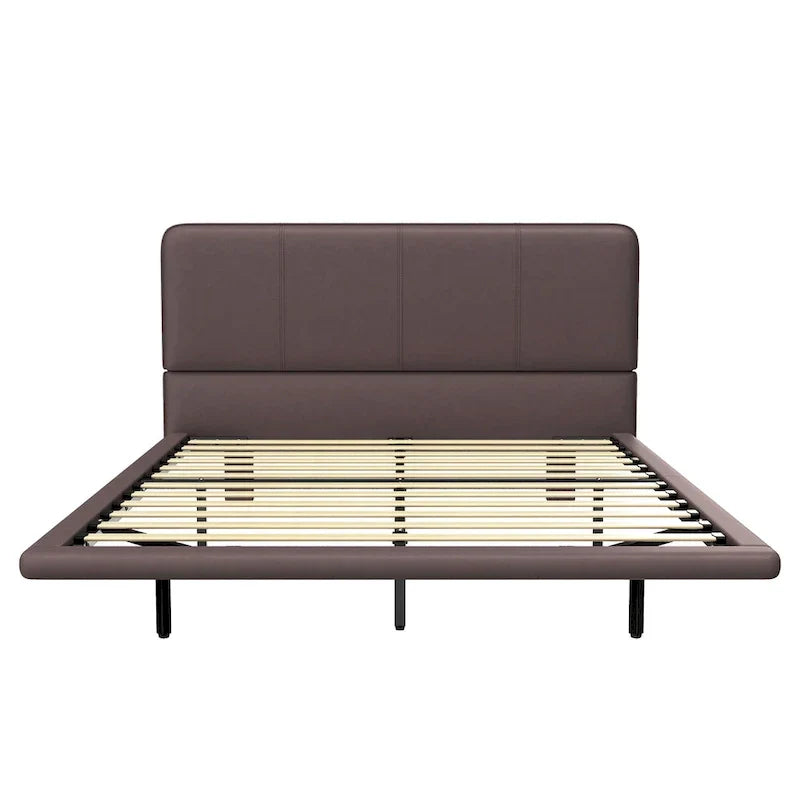 Christopher Knight Home Korli Contemporary Upholstered Leather Floating Bed Frame and Headboard Set with LED Lighting - image 12