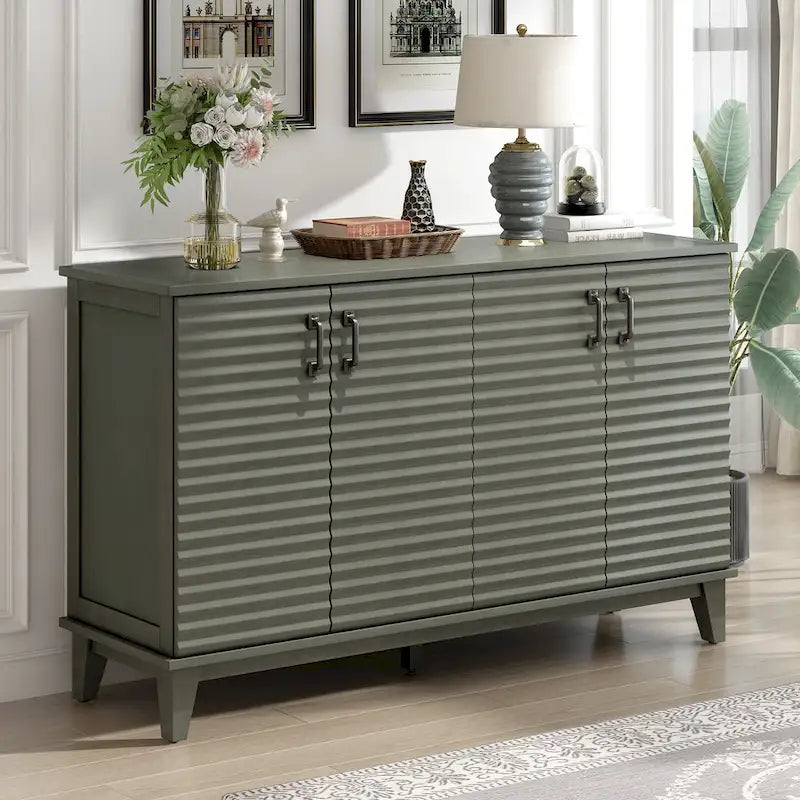 Large 4-Door Sideboard Buffet with Adjustable Shelves for Ample Storage - image 7