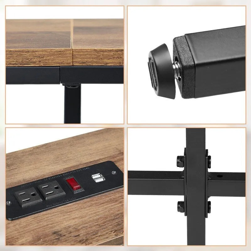 70.9-Inch Console Table with Dual Power Outlets and USB Ports - Slim Entryway and Sofa Table for Living Room - image 8