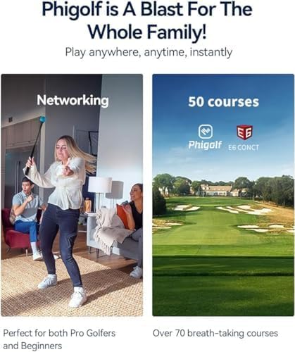 Home Golf Game Simulator: Enjoy Interactive Golf with Motion Sensor & Swing Stick for Indoor & Outdoor Fun 38,000+ Courses Worldwide, Compatible with Android, iOS, App & E6 Connect - image 14