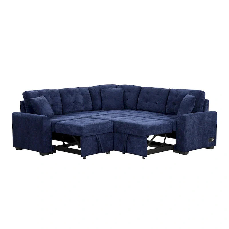 Roomfitters L-Shaped Pull-Out Sofa Bed with Wheels, USB Ports, and Power Outlets – Versatile Sleeper Sofa for Ultimate Living Room Comfort - image 33