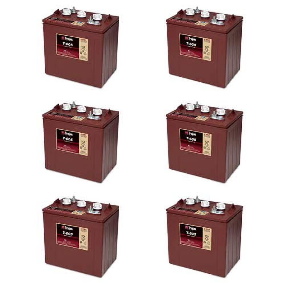 Trojan T-605 6V 210Ah Flooded Lead Acid GC2 Deep Cycle Battery x6 - image 1