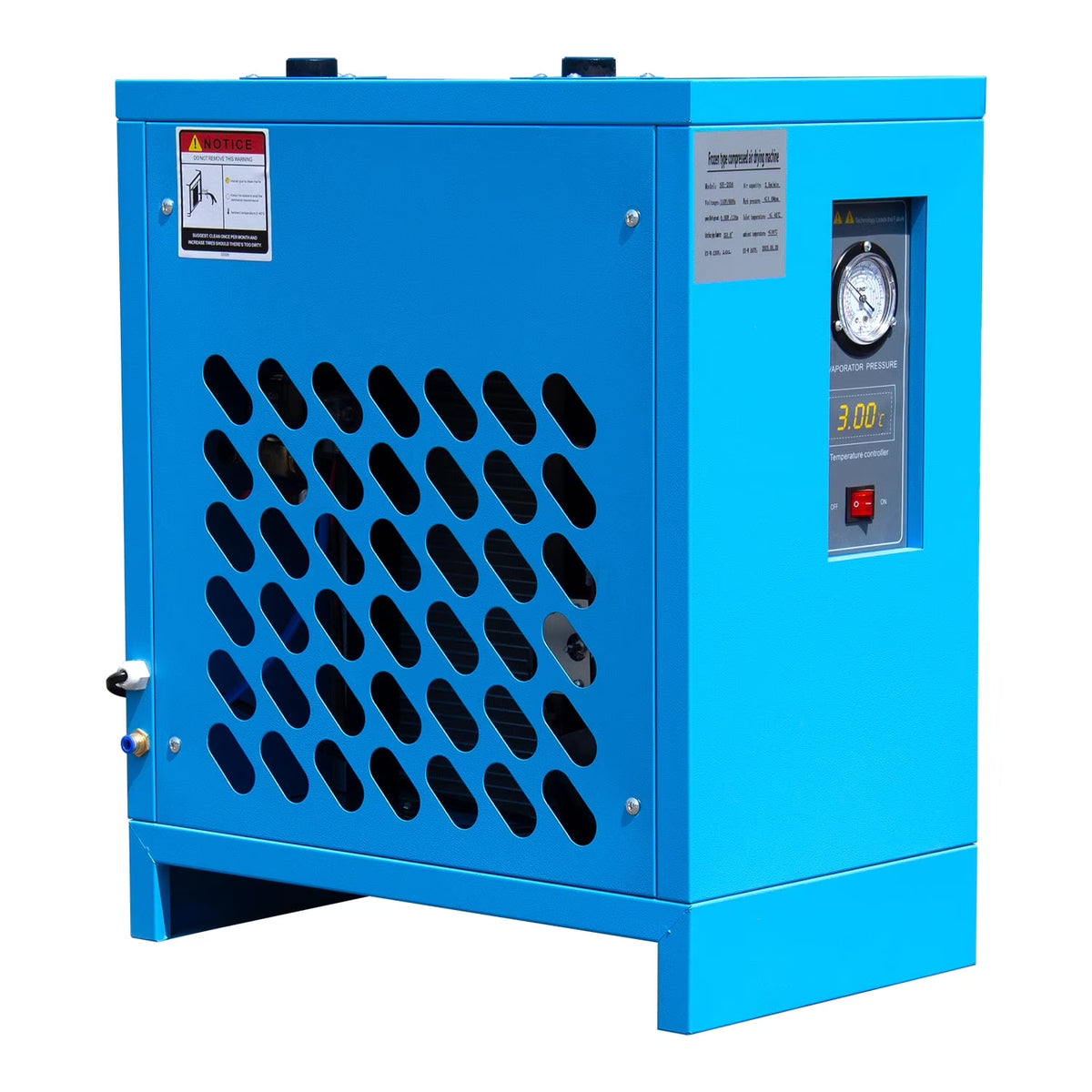 HPDMC Industrial Heavy Duty Refrigerated Air Dryer, 70 CFM, 0.75 KW, 110V For 15HP-20HP Rotary Screw Compressors, R134a Cooling System - image 1