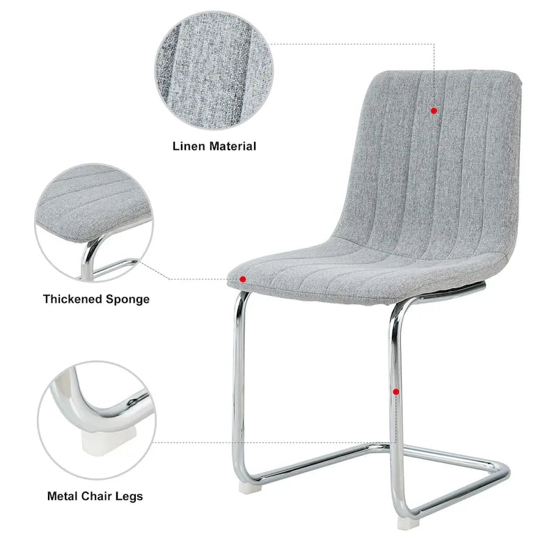 4-Piece Modern Dining Chair Set with Metal Legs - image 16