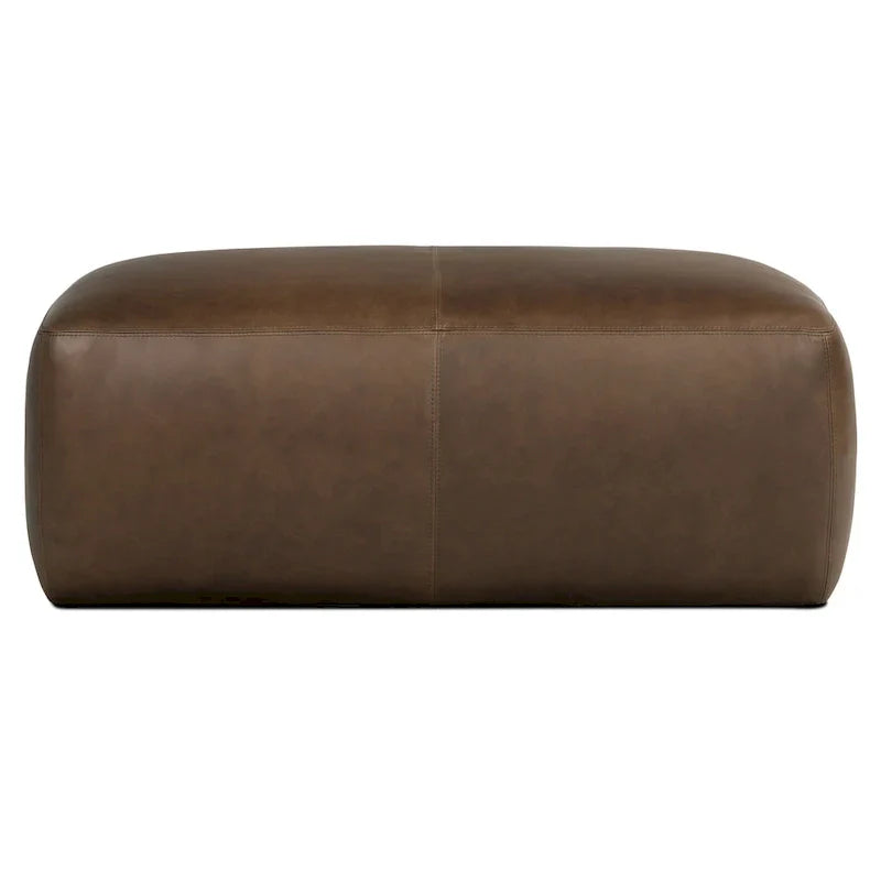 Poly & Bark Denver Leather Ottoman - Authentic Full Grain Italian Leather - image 20