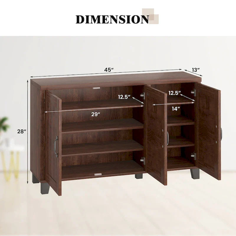 Costway 3-Door Storage Sideboard Buffet Cabinet Console - image 3