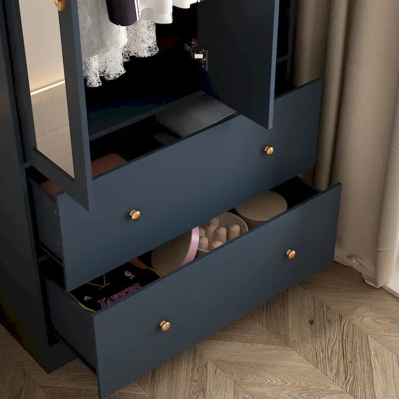 Modern Wardrobe Armoire with Mirror Door Drawers and Shelves - image 28