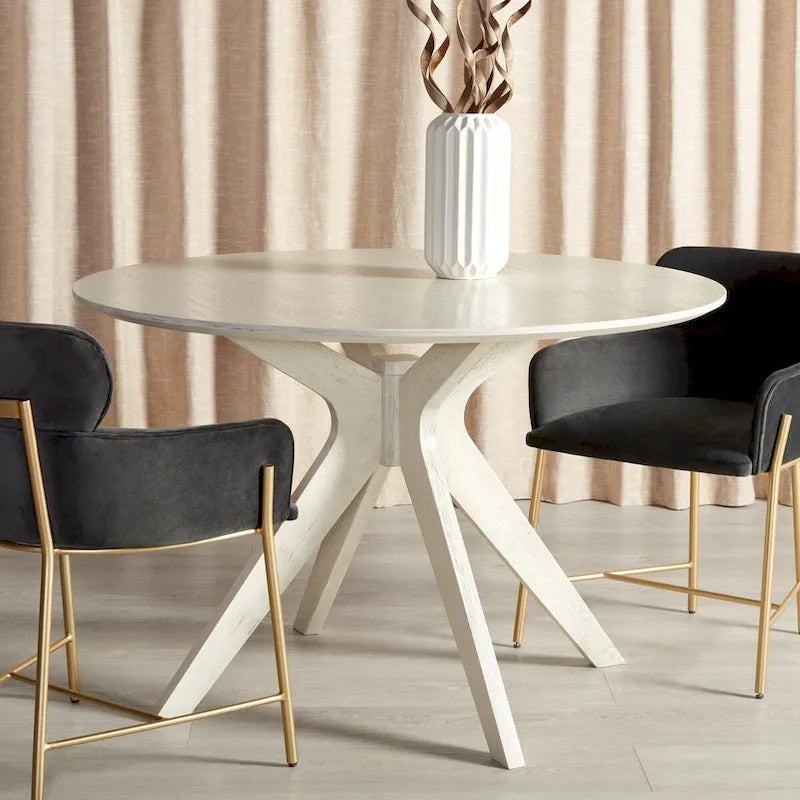 Round Dining Table with Wooden Base for Kitchen and Dining Room - image 15