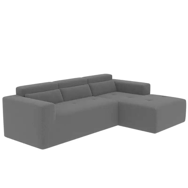 Christopher Knight Home - 109 Modern L-Shaped Modular Sectional Sofa in Teddy Fabric with Chaise and Pillows - image 22