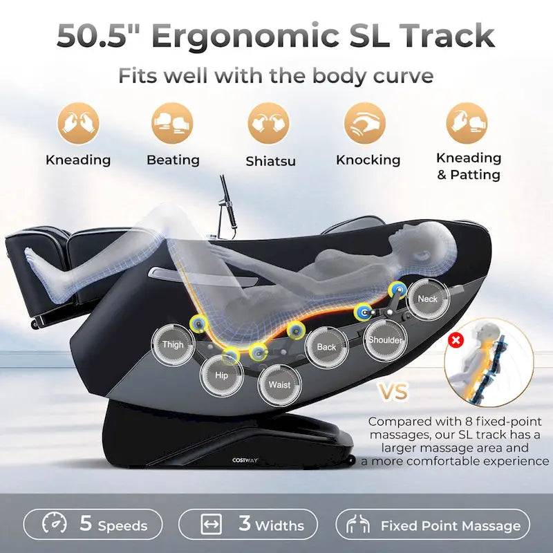 Costway Zero Gravity SL Track Full Body Massage Chair with Waist - image 7
