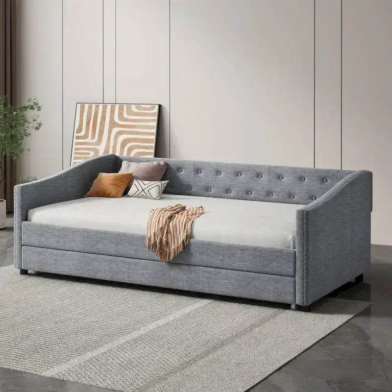 Christopher Knight Home Bennett Tufted Daybed Sofa with Storage Drawers and Stylish Curved Arms - image 3