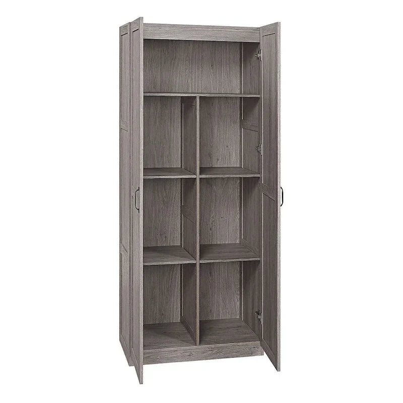 Modern Storage Wardrobe Cabinet with Doors and Multi Compartment Shelves - image 8