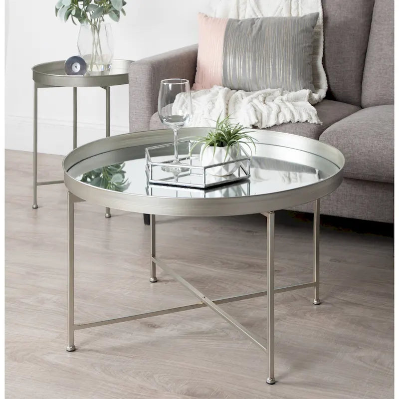 Kate and Laurel Celia 28.25-Inch Round Metal Coffee Table - image 5
