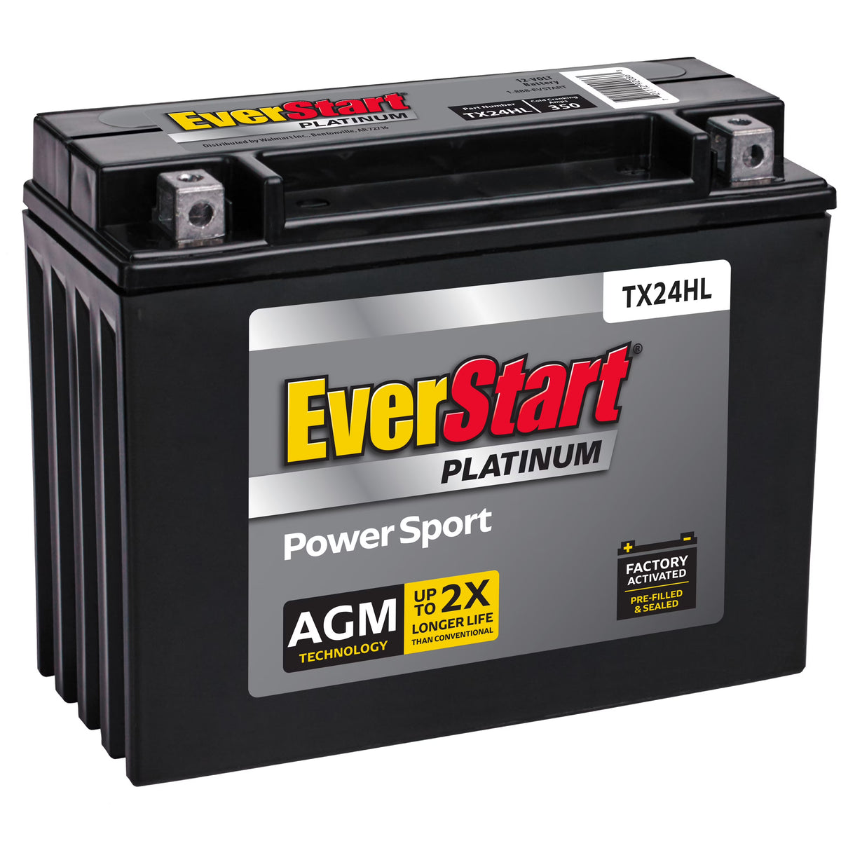 EverStart Platinum BOXED AGM Power Sport Battery, Group Size TX24HL 12 Volt, 350 CCA - image 1