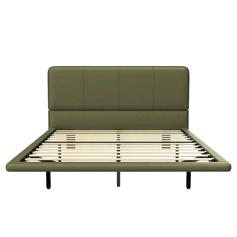 Christopher Knight Home Korli Contemporary Upholstered Leather Floating Bed Frame and Headboard Set with LED Lighting - image 23