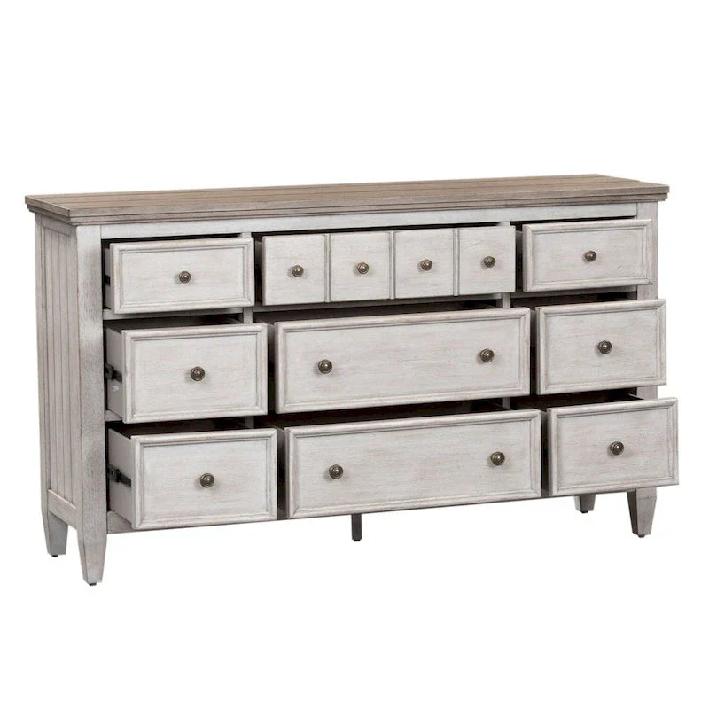Heartland Antique White & Tobacco 9-Drawer Chest - image 1