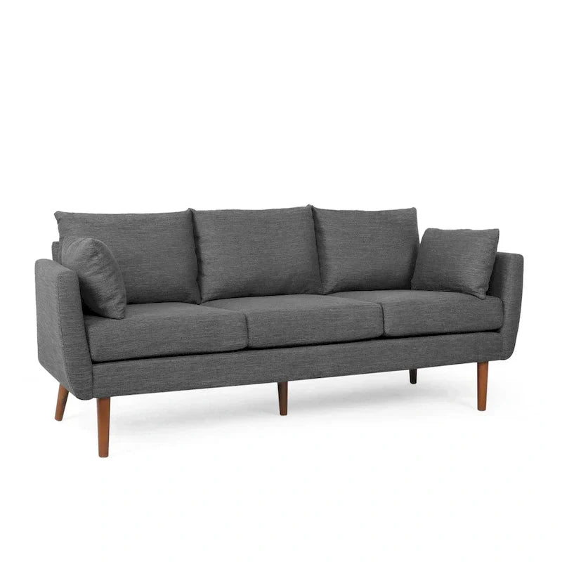Contemporary 76.5-Inch 3-Seater Sofa with Birchwood Legs and Cushions - image 25