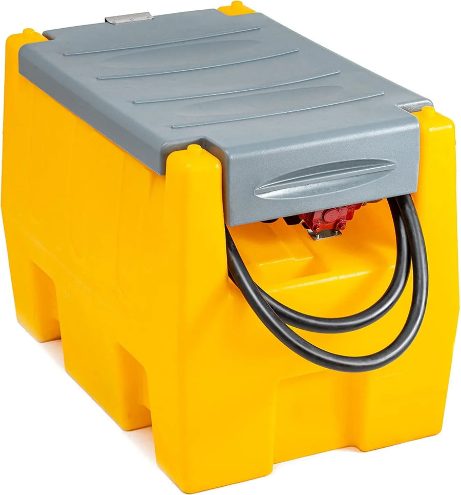 58 Gallon Gasoline Tank, Portable Fuel Tank with 12V Electric Fuel Transfer Pump, 40 GPM Gasoline Fuel Tank with 4 Meters Hose for Gasoline Transportation (Yellow, 58 gal) - image 1