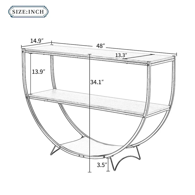 Merax Rustic Industrial Demilune Console Table - image 10