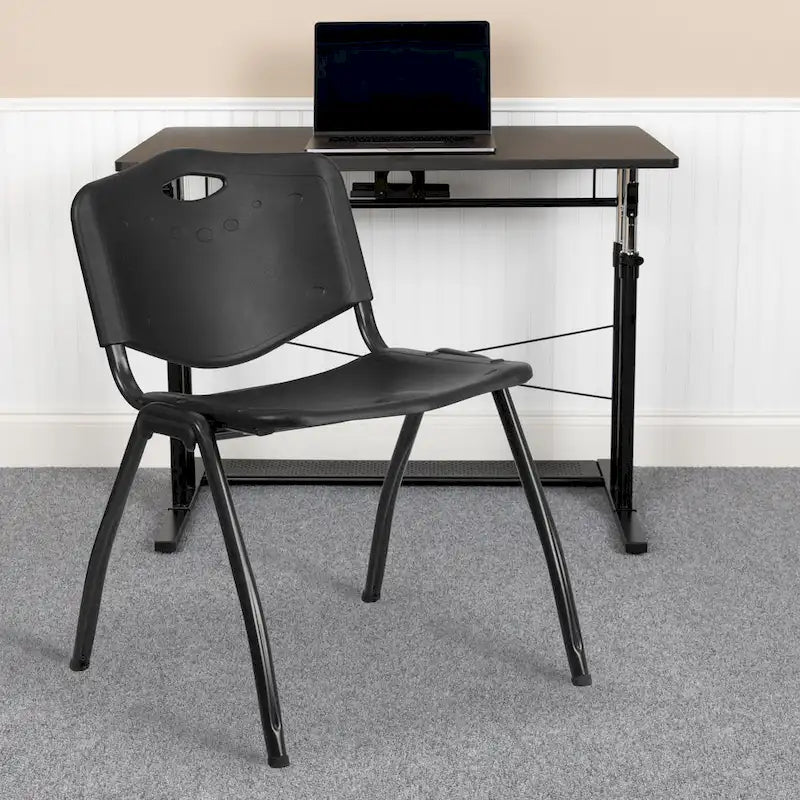 880 lb. Capacity Heavy-Duty Plastic Stackable Chair with Carrying Handle - image 1