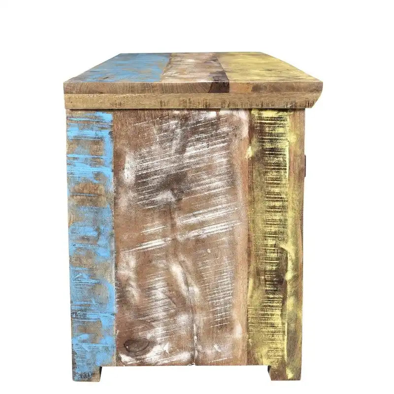 Handcrafted Solid Mango Wood TV Console from India - 60" x 18" x 22" - image 4