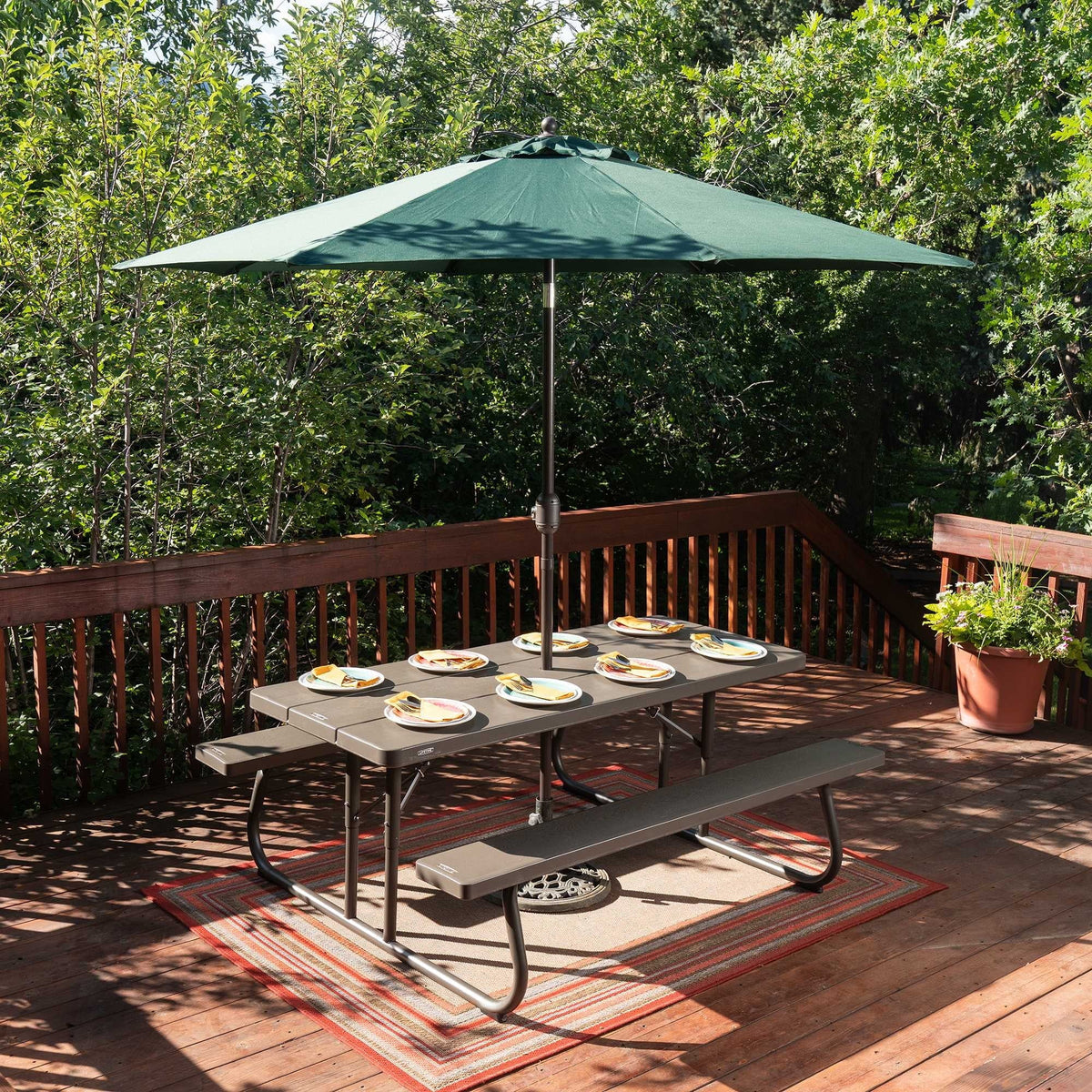 Lifetime 6 Foot Folding Picnic Table, Brown, 60105 - image 9