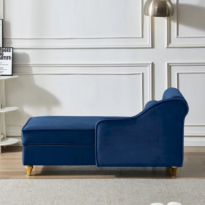 Contemporary Velvet Chaise Lounge Chair with Storage - image 21