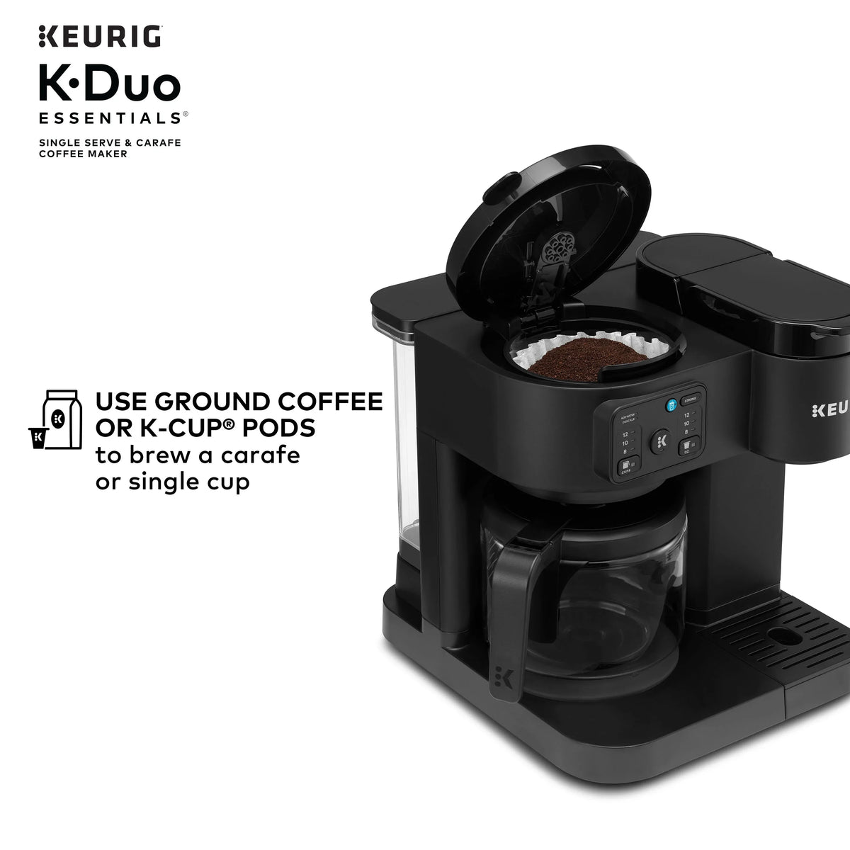 Keurig K-Duo Essentials, Hot & Iced Single-Serve K-Cup Pod Coffee Maker & Carafe,  Moonlight Grey - image 13