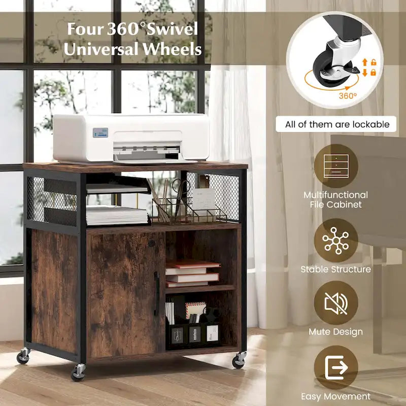 Costway Mobile File Cabinet with Charging Station & Cable - Learn More - image 12