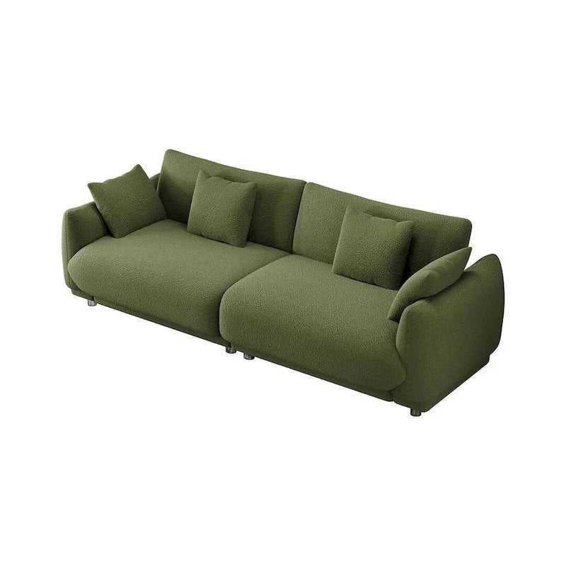 86.6" Contemporary Teddy Velvet Triple Sofa with 4 Cushions and Metal Legs - image 10