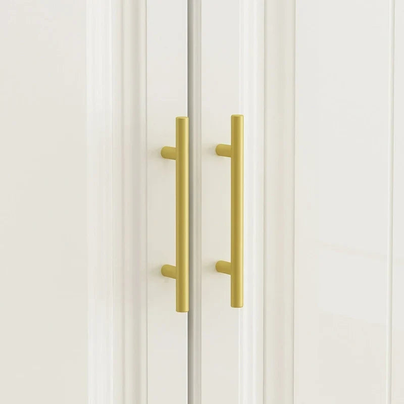 Modern Wardrobe Armoire with Hanging Rod Shelves and Drawers - image 9