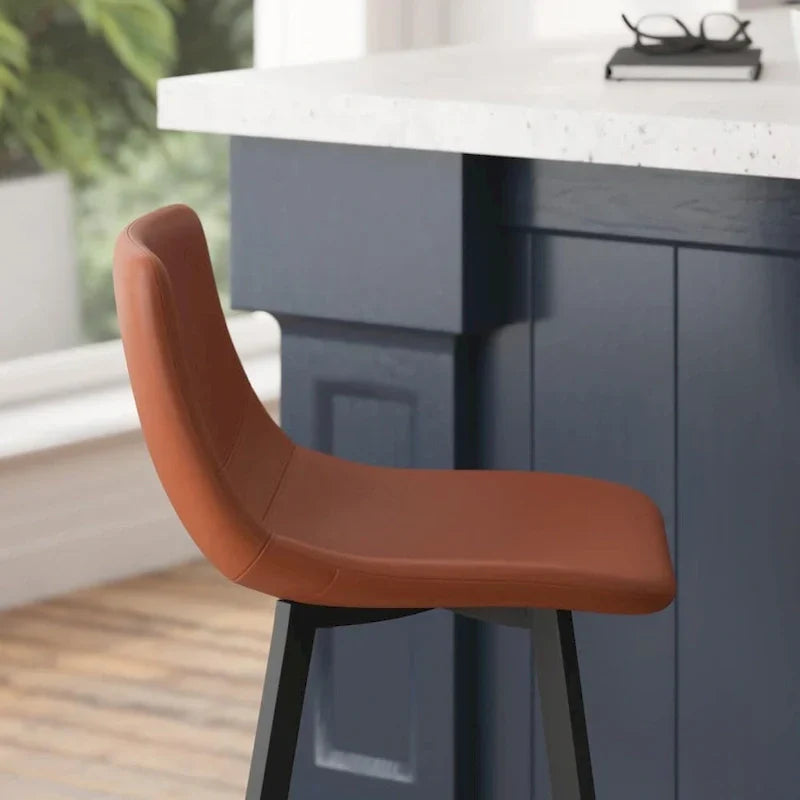 Pair of Armless Upholstered Metal Counter Stools - image 31
