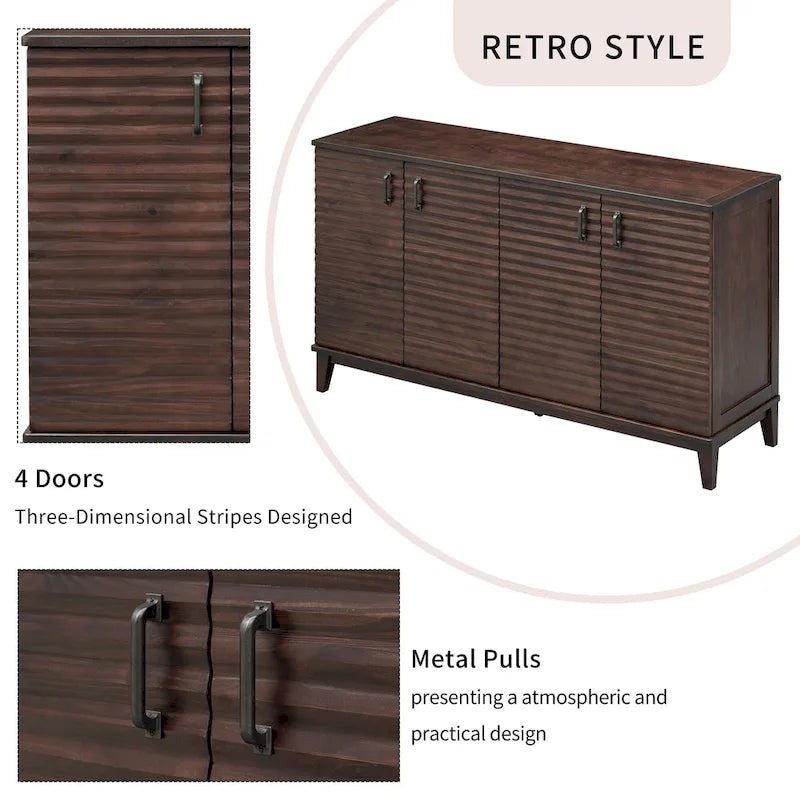 Large 4-Door Sideboard Buffet with Adjustable Shelves for Ample Storage - image 18