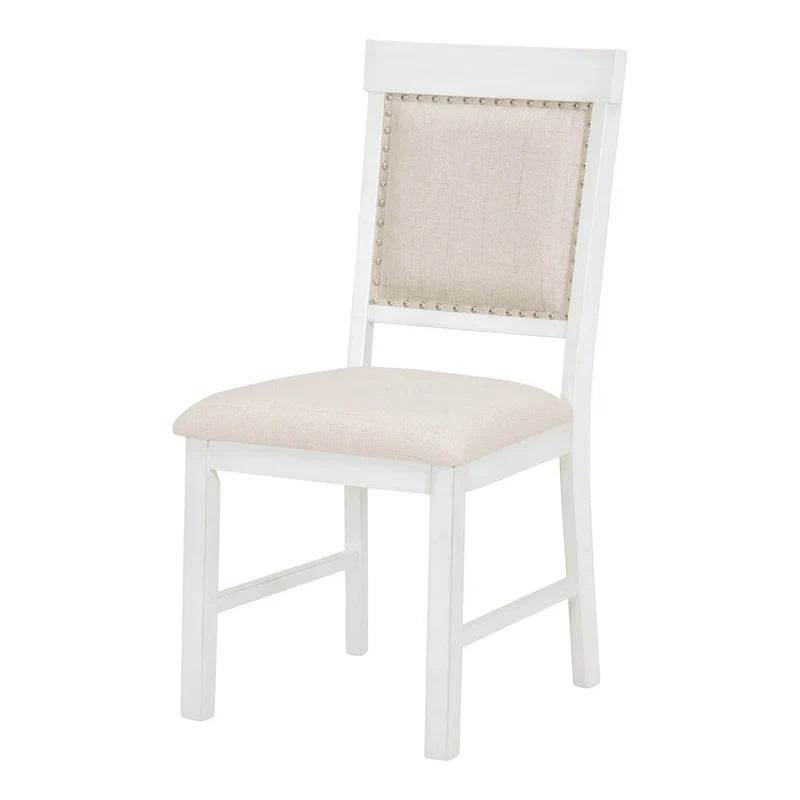 Vintage White 5-Piece Wooden Dining Set with Extendable Table and 4 Chairs - image 17
