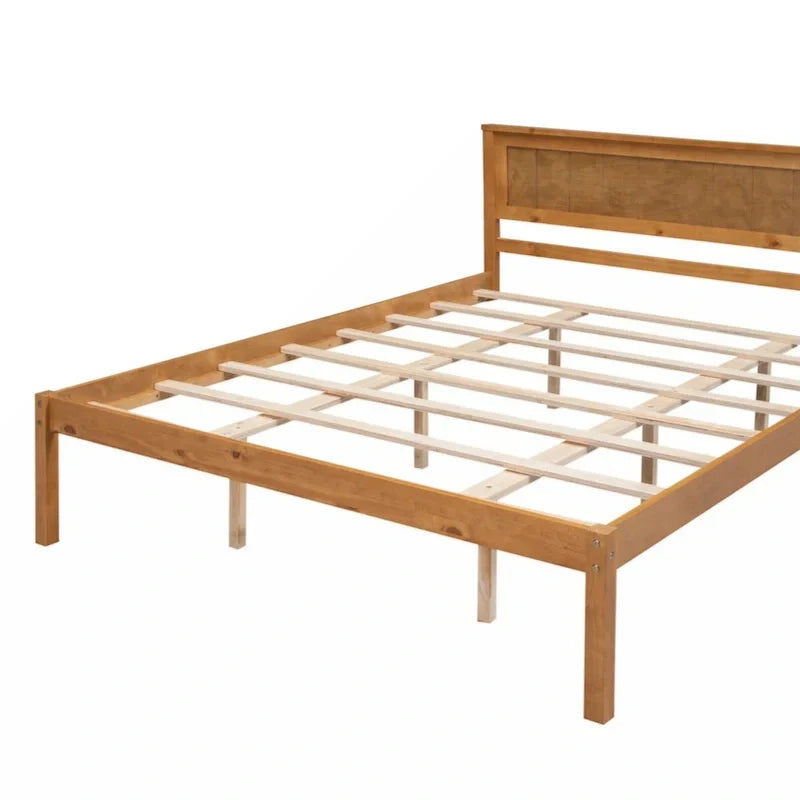Queen Platform Bed Frame with Headboard and Wooden Slat Support - image 3