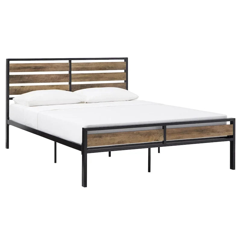 Aabira Low Profile Metal Platform Bed with Wooden Finish Panels by iNSPIRE Q Classic - image 15