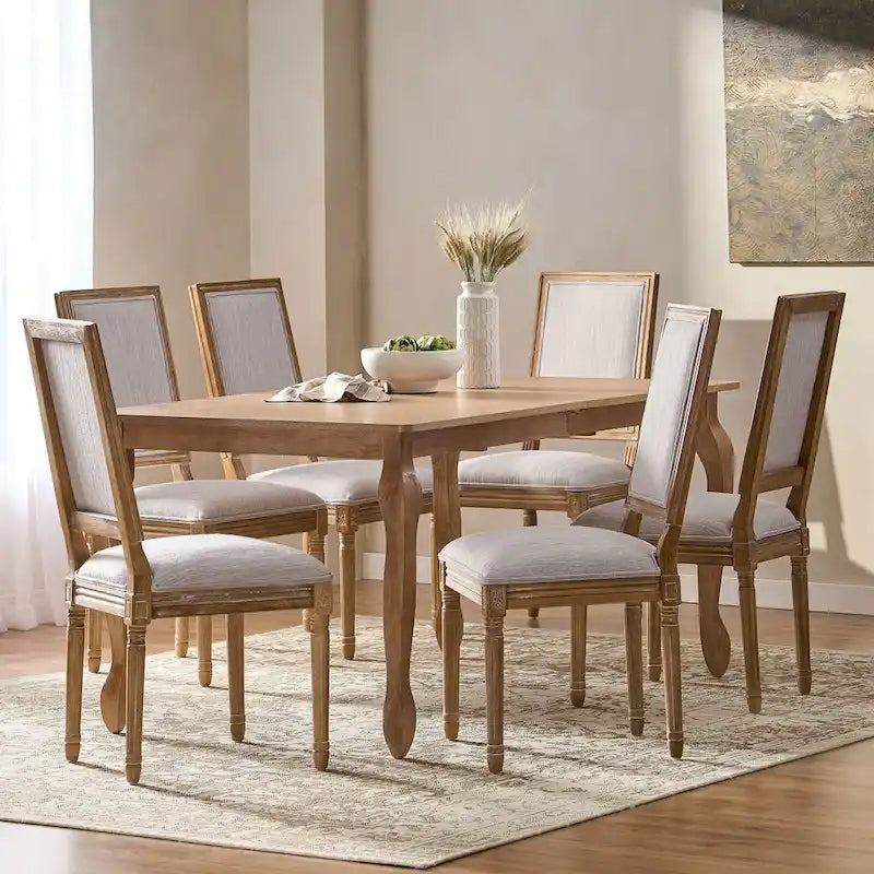 7-Piece French Country Dining Set with Butterfly Leaf Extension - image 9