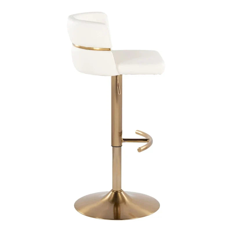 Set of 2 Silver Orchid Lena Adjustable Bar Stools with Rounded T Footrest - image 34