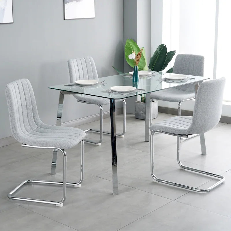 4-Piece Modern Dining Chair Set with Metal Legs - image 6