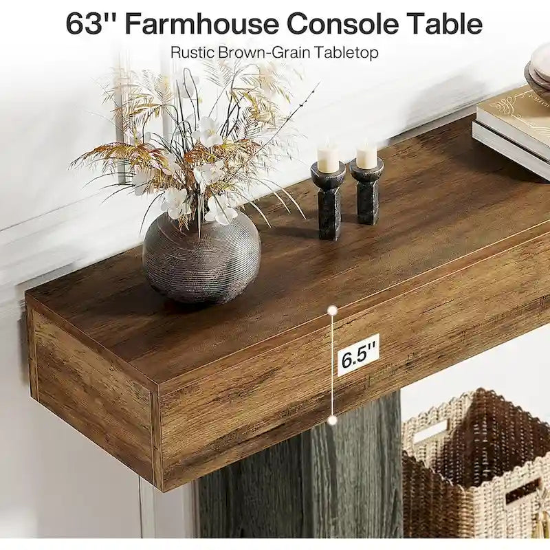 Rustic 2-Tier Entryway Table for Living Room, Hallway, and Foyer - image 9