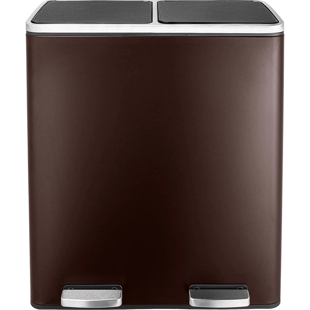 Arlopu 60 L/16 gal Dual Trash Can, Stainless Steel Garbage Can for Kitchen, Recycle Bin with Lid - image 32