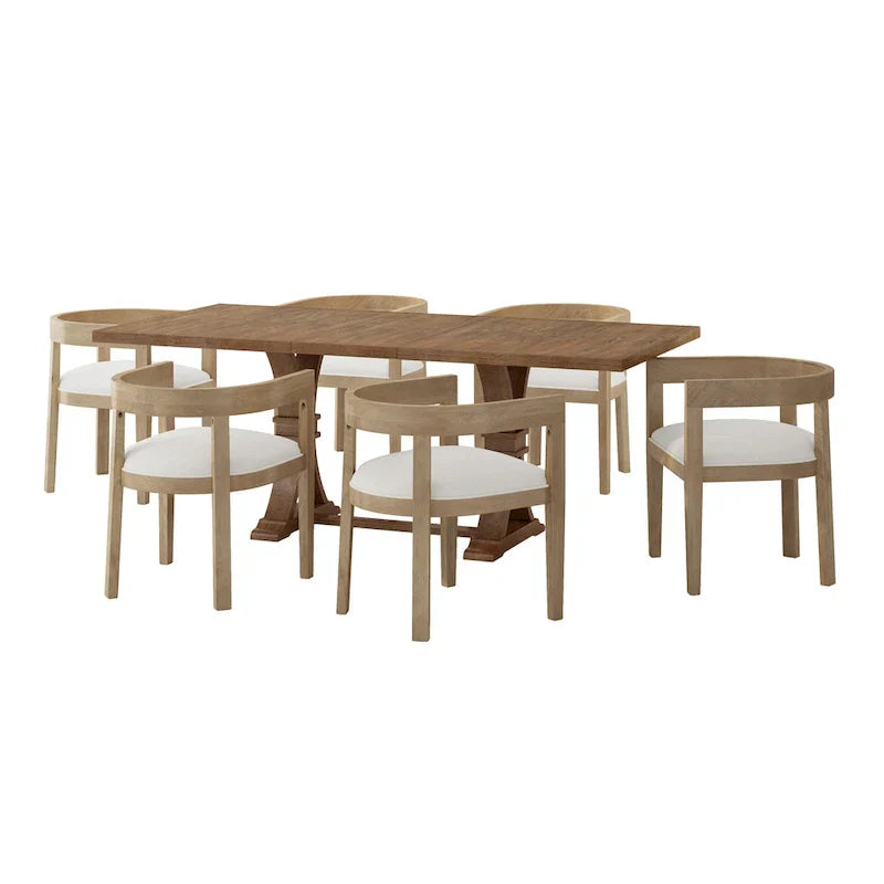 Christopher Knight Home 7-Piece Dining Set with Hudson Fabric and Wood - image 22