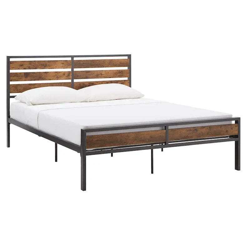 Aabira Low Profile Metal Platform Bed with Wooden Finish Panels by iNSPIRE Q Classic - image 20
