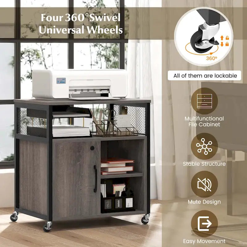 Costway Mobile File Cabinet with Charging Station & Cable - Learn More - image 19