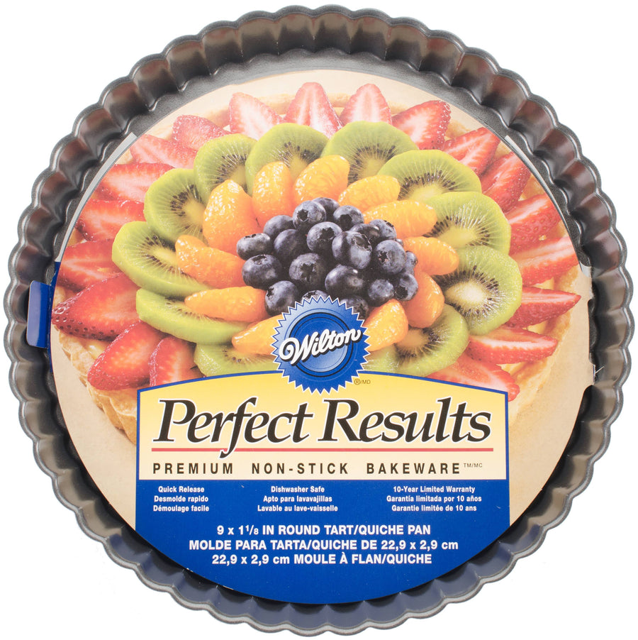 Wilton Perfect Results Round Tart/Quiche Pan, Gray, 9" - image 1