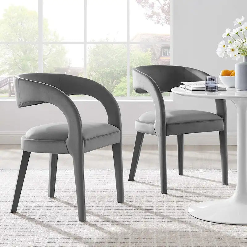 Set of Two Pinnacle Performance Velvet Dining Chairs - image 4